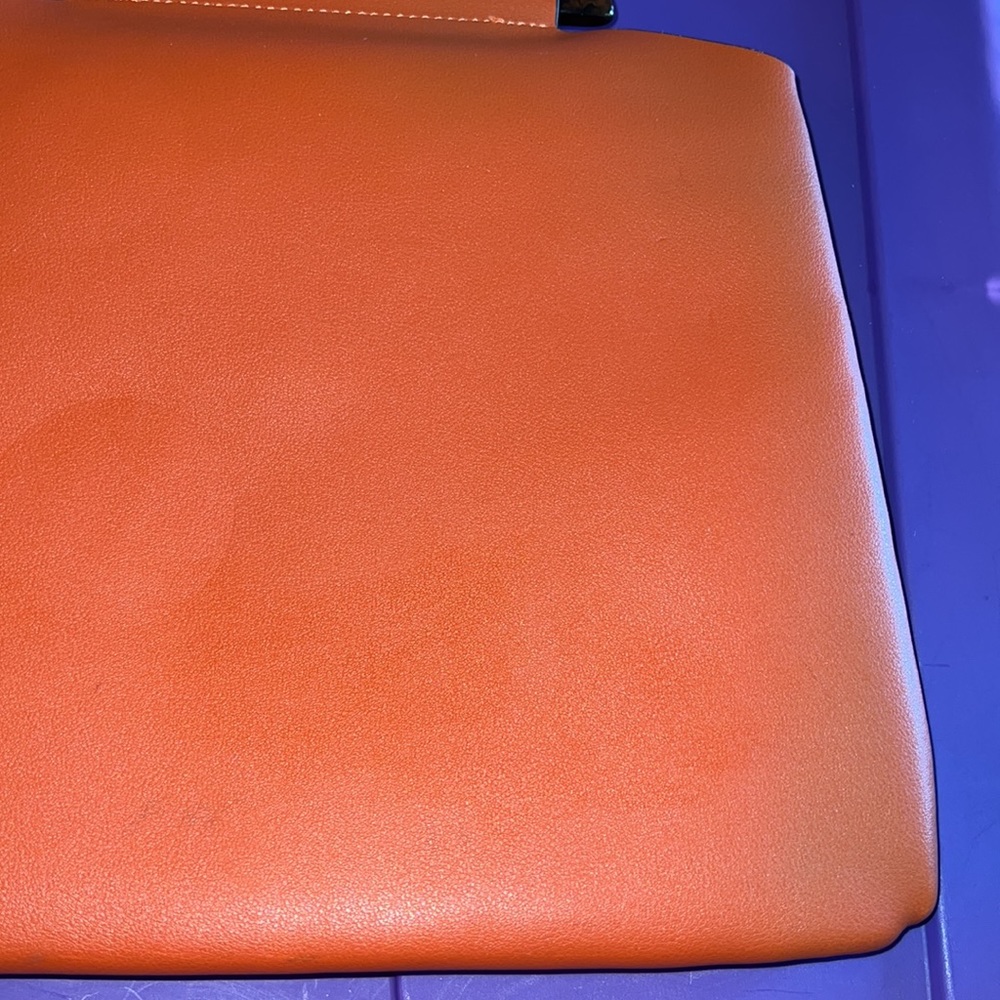 Topshop Orange Tortoise Shell Handle Small Tote P… - image 8